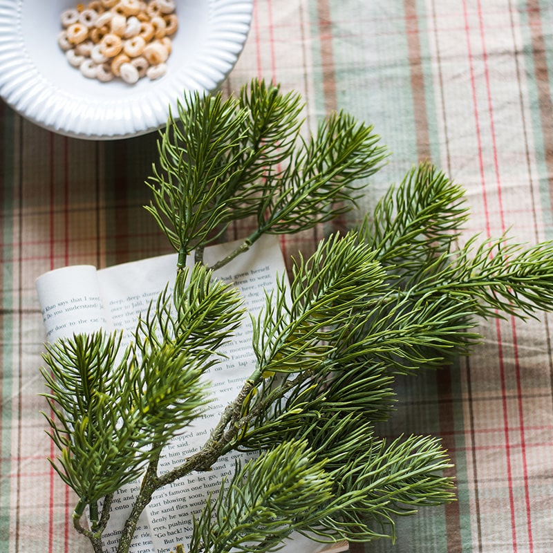 Faux Christmas Artificial Pine Needle Stem 33.1" Tall