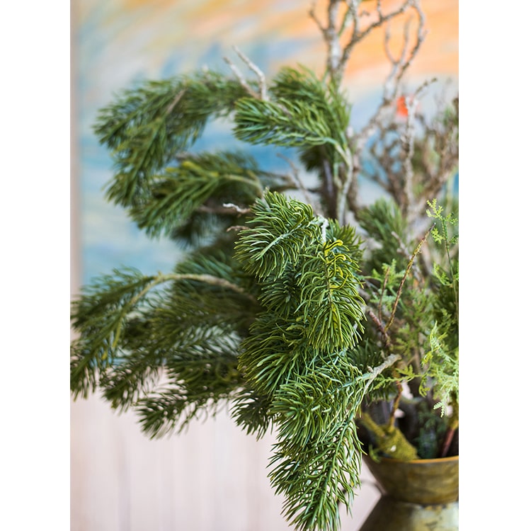 Faux Christmas Artificial Pine Needle Stem 33.1" Tall