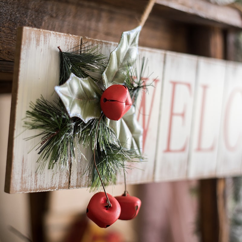 Christmas Welcome Sign Wooden Door Sign