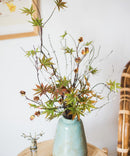 Silk Zen Style Green Maple Leaf Stem 43" Tall