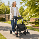 Folding Rollator Walker with Seat and Wheels Supports up to 300 lbs