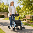 Folding Rollator Walker with Seat and Wheels Supports up to 300 lbs