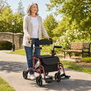 Folding Rollator Walker with Seat and Wheels Supports up to 300 lbs