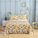 DaDa Bed in a Bag Bundle Set - Yellow Fleur Botanical Ivory Tan Floral Bedding Set (18112)