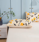 DaDa Bed in a Bag Bundle Set - Yellow Fleur Botanical Ivory Tan Floral Bedding Set (18112)