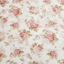 DaDa Bedding Hint of Mint Dainty Cottage Floral Roses Cotton Fitted Sheet w/ Pillow Case (3036)