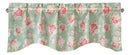 DaDa Bedding Hint of Mint Floral Pastel Roses Cottage Window Curtain Valance - 18" x 52" (JHW-3036)