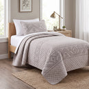 DaDa Bedding Whimsical Lavender Grey Cottage Soft Quilted Coverlet Bedspread Set (JHW866)