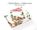 DaDa Bedding Romantic Roses Lovely Spring Pink Floral Fitted Bed Sheet w/ Pillow Cases (JHW879-Fitted)