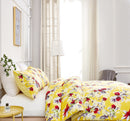 DaDa Bedding Sunshine Yellow Hummingbirds Floral Duvet Cover Set w/ Pillow Cases (JHW-925)