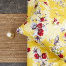 DaDa Bedding Sunshine Yellow Hummingbirds Floral Fitted Bed Sheet w/ Pillow Cases (JHW-925)