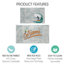 US States Miami Design Non Skid Washable Kitchen Runner Rugs Set of 2| 44 x 24 and 31.5 x 20 Inches Floor Mats|Gold