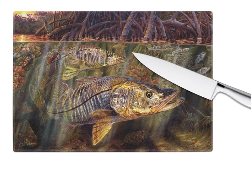 Grove Garden Snook Glass Cutting Board Large JMA2004LCB