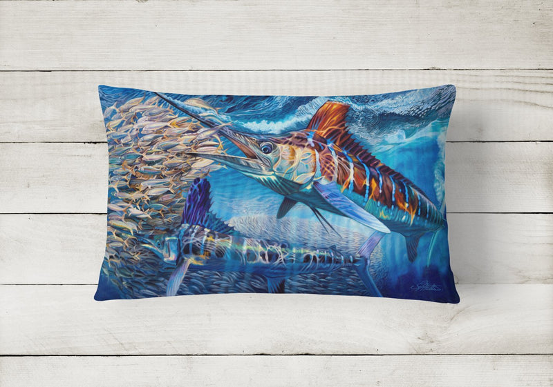 White Night White Marlin Canvas Fabric Decorative Pillow JMA2008PW1216