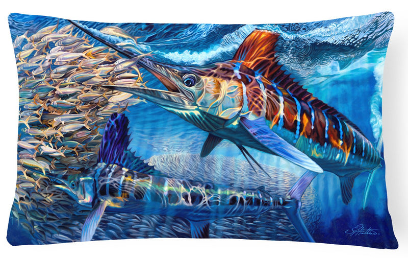 White Night White Marlin Canvas Fabric Decorative Pillow JMA2008PW1216