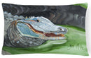 Blue Alligator Canvas Fabric Decorative Pillow JMK1003PW1216