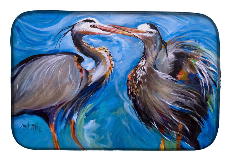 Blue Heron Love Dish Drying Mat JMK1011DDM