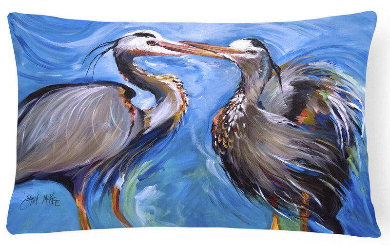 Blue Heron Love Canvas Fabric Decorative Pillow JMK1011PW1216