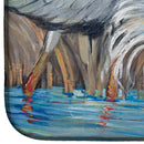 Blue Heron in the reeds Dish Drying Mat – Absorbent, Artistic Kitchen Essentials JMK1013DDM