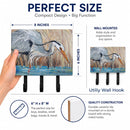 Blue Heron in the reeds Leash or Key Holder Wall Hooks, Coat Rack Wall Mount, for Hanging Keys, Towels, Aprons, Leashes