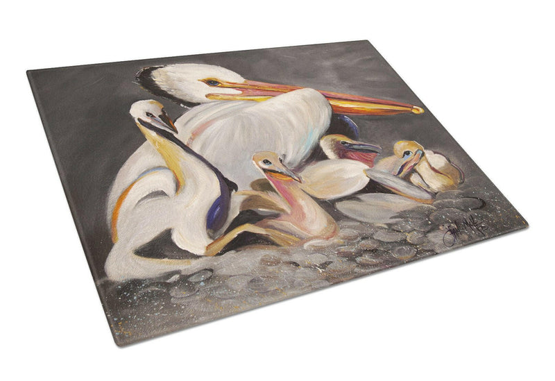 White Pelicans Glass Cutting Board Large JMK1026LCB