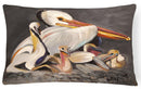 White Pelicans Decorative Throw Pillow 12x16 Indoor Outdoor Accent Cushion, Fabric Cover with Insert for Sofa, Bed, Porch & Living Room