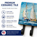 Roll me over Sailboats Leash or Key Holder Wall Hooks, Coat Rack Wall Mount, for Hanging Keys, Towels, Aprons, Leashes