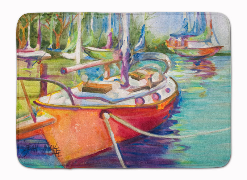 Red Sailboat Machine Washable Memory Foam Mat JMK1028RUG