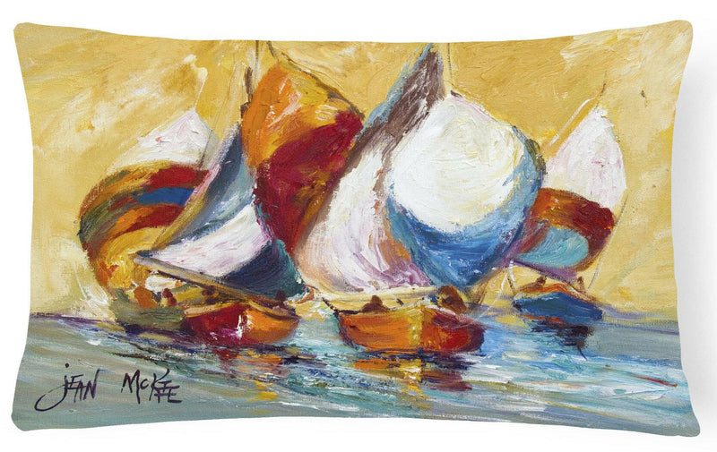 Boat Race Canvas Fabric Decorative Pillow JMK1029PW1216