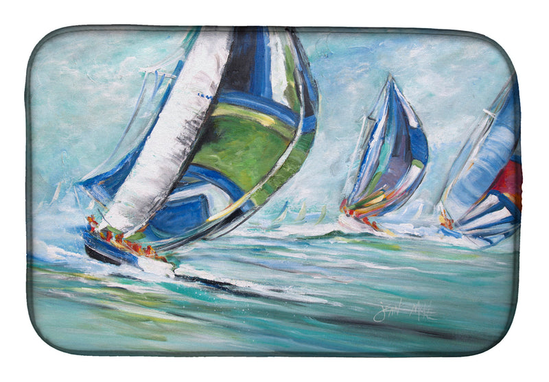 Boat Race Dish Drying Mat – Absorbent, Artistic Kitchen Essentials JMK1030DDM