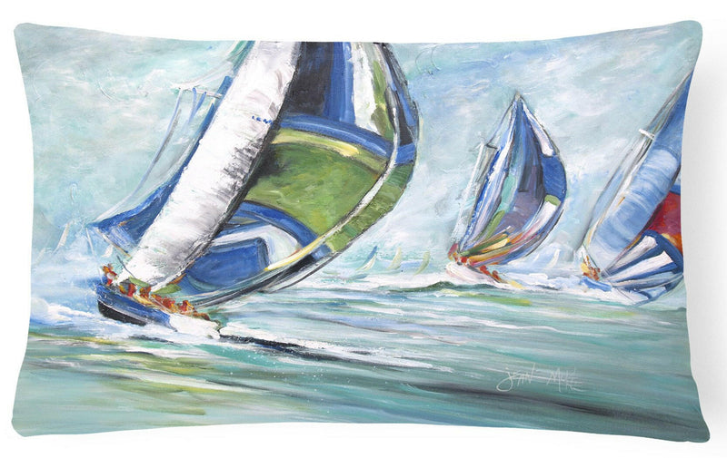 Boat Race Canvas Fabric Decorative Pillow JMK1030PW1216