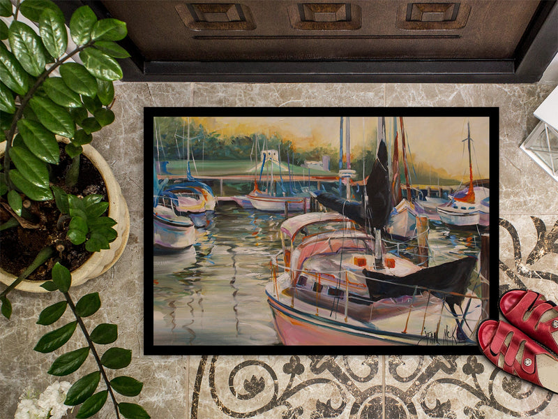 Black Sails Sailboat Doormat - 24x36 Decorative Floor Mat – Indoor/Outdoor Rug with Artistic Flair JMK1032JMAT