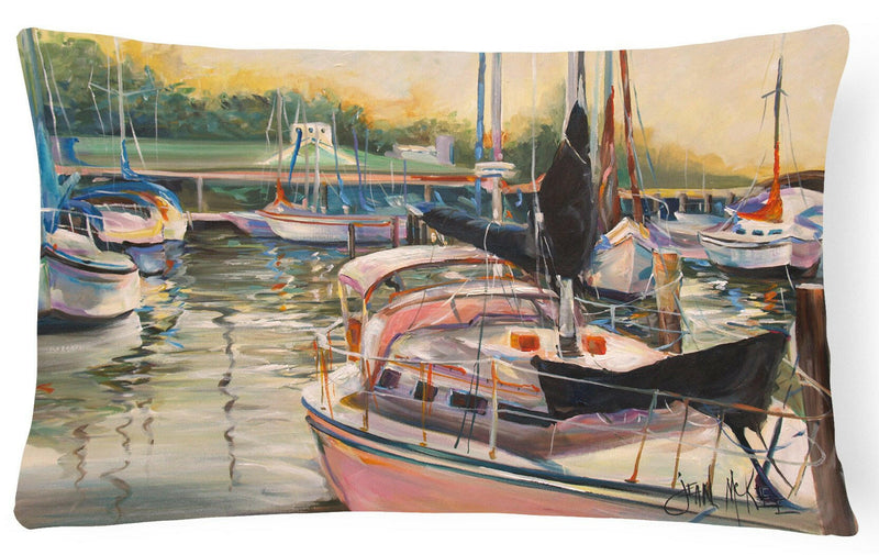 Black Sails Sailboat Canvas Fabric Decorative Pillow JMK1032PW1216