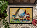 Bimini Sails Sailboat Doormat Indoor Outdoor 24H X 36W Front Door Mat Rugs for Entryway, Non Slip Washable Low Pile,
