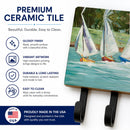 Sailboats on the bay Leash or Key Holder Wall Hooks, Coat Rack Wall Mount, for Hanging Keys, Towels, Aprons, Leashes