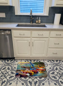 Sailboats at sunset Memory Foam Kitchen Mat Machine Washable Anti-Fatigue Cushion Comfort Bath or Kitchen Rug