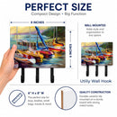 Sailboats at sunset Leash or Key Holder Wall Hooks, Coat Rack Wall Mount, for Hanging Keys, Towels, Aprons, Leashes