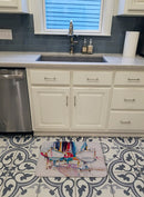 Sailboats in Dry Dock Memory Foam Kitchen Mat Machine Washable Anti-Fatigue Cushion Comfort Bath or Kitchen Rug