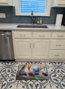 Sailboat Race in Dauphin Island Memory Foam Kitchen Mat Machine Washable Anti-Fatigue Cushion Comfort Bath or Kitchen Rug
