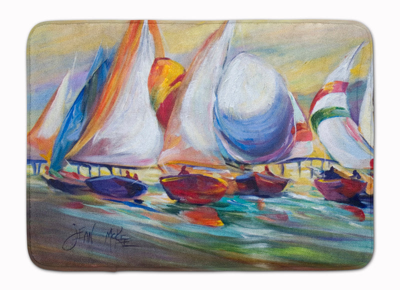 Sailboat Race in Dauphin Island Machine Washable Memory Foam Mat JMK1040RUG