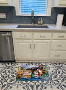 Fly Creek Fish Market Memory Foam Kitchen Mat Machine Washable Anti-Fatigue Cushion Comfort Bath or Kitchen Rug