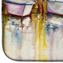 Blue Heron and Deep Sea Fishing Boats Dish Drying Mat – Absorbent, Artistic Kitchen Essentials JMK1051DDM