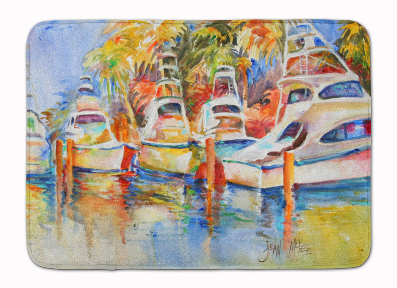 Deep Sea Fishing Boats at the Dock Machine Washable Memory Foam Mat JMK1052RUG