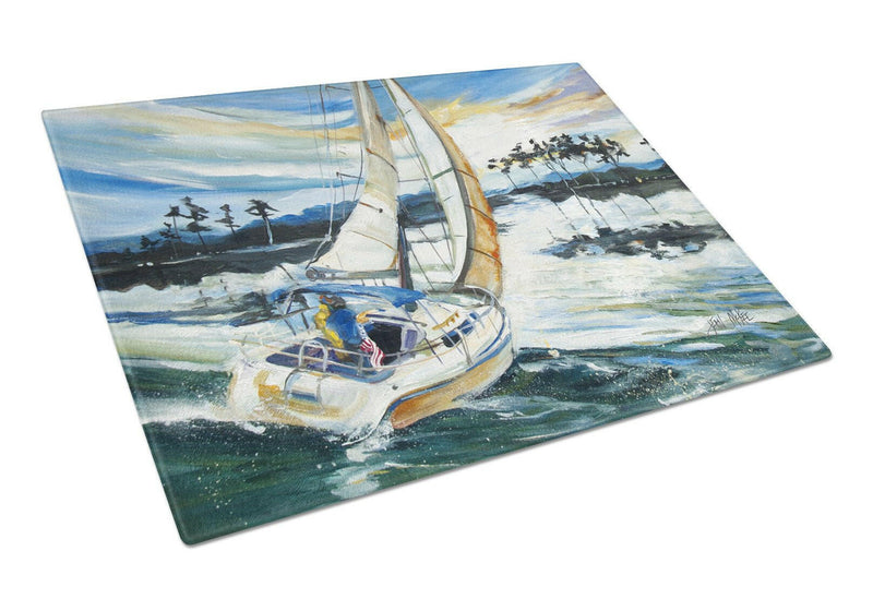 Sailboats on Lake Martin Glass Cutting Board Large JMK1055LCB