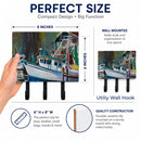 Joe Patti Shrimp Boat Leash or Key Holder Wall Hooks, Coat Rack Wall Mount, for Hanging Keys, Towels, Aprons, Leashes