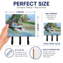 Jeannie Shrimp Boat Leash or Key Holder Wall Hooks, Coat Rack Wall Mount, for Hanging Keys, Towels, Aprons, Leashes
