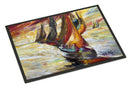 Red Sails Sailboat  Doormat Indoor Outdoor 18H X 27W Front Door Mat Rugs for Entryway, Non Slip Washable