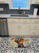 Red Sails Sailboat  Memory Foam Kitchen Mat Machine Washable Anti-Fatigue Cushion Comfort Bath or Kitchen Rug