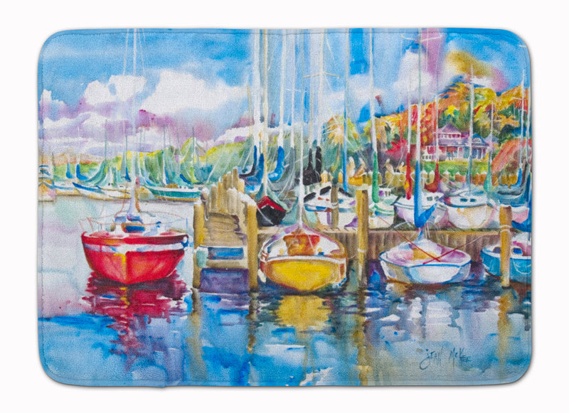 Paradise Yacht Club Sailboats Machine Washable Memory Foam Mat JMK1063RUG