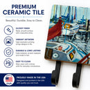 Orange Sail Sailboats Leash or Key Holder Wall Hooks, Coat Rack Wall Mount, for Hanging Keys, Towels, Aprons, Leashes